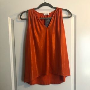 Shimmery orange v neck halter tank